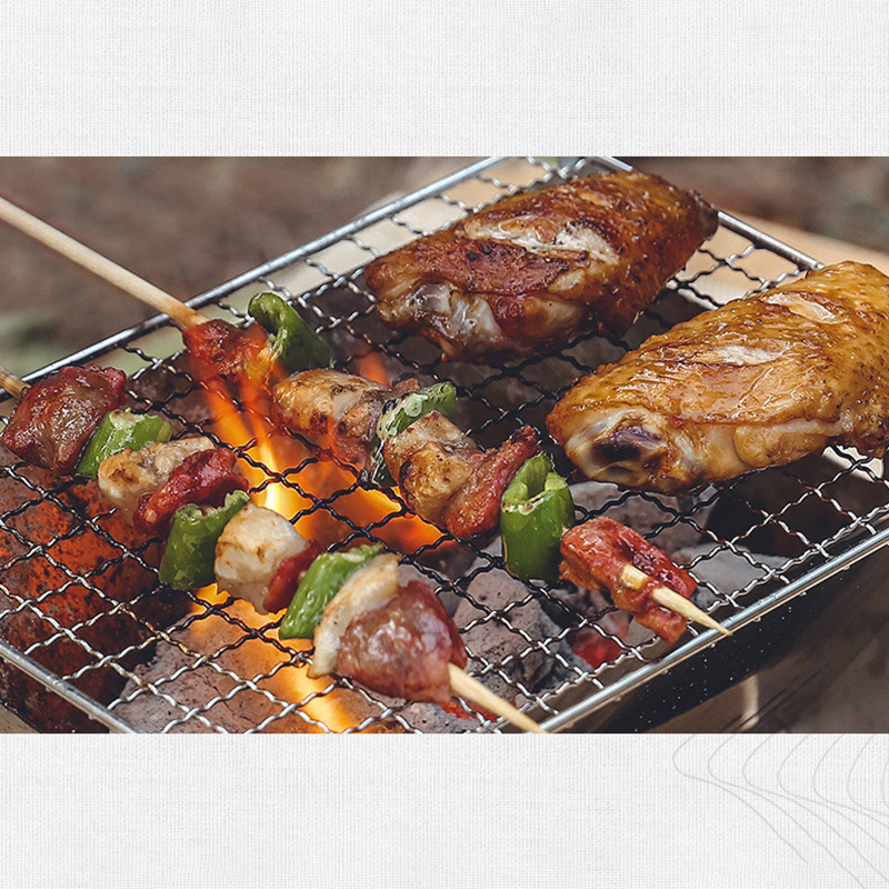 Multipurpose Outdoor Brandhout Kachel Draagbare Camping Picknick Bbq Reizen Folding Rvs Houtkachel Houtskool Koken Grill