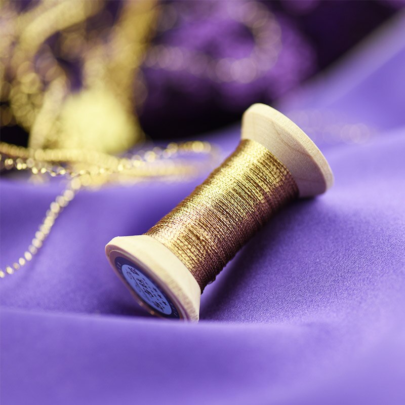 Hilo de color degradado para bordado francés, carrete de bordado, hilo de bordado dorado colorido, 50 metros por pieza, dorado champán: 4