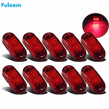 Fuleem 10Stck rot LED 2,5 ZOLL 2 Diode Licht Oval Freiheit Anhänger Lkw LED Seite Marker Lampe 12V 24V Wasserdicht