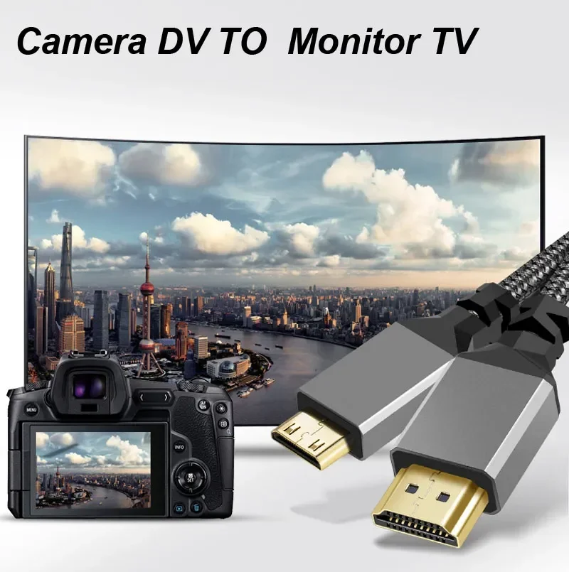 4K@60HZ Nylonowy oplot zgodny z HD V2.0 HDMI do MINI HDMI MINIHDMI Przedłużacz męski do wtyczki męskiej 1M/1,5M/2M/3M/5M/10m hdtv tv