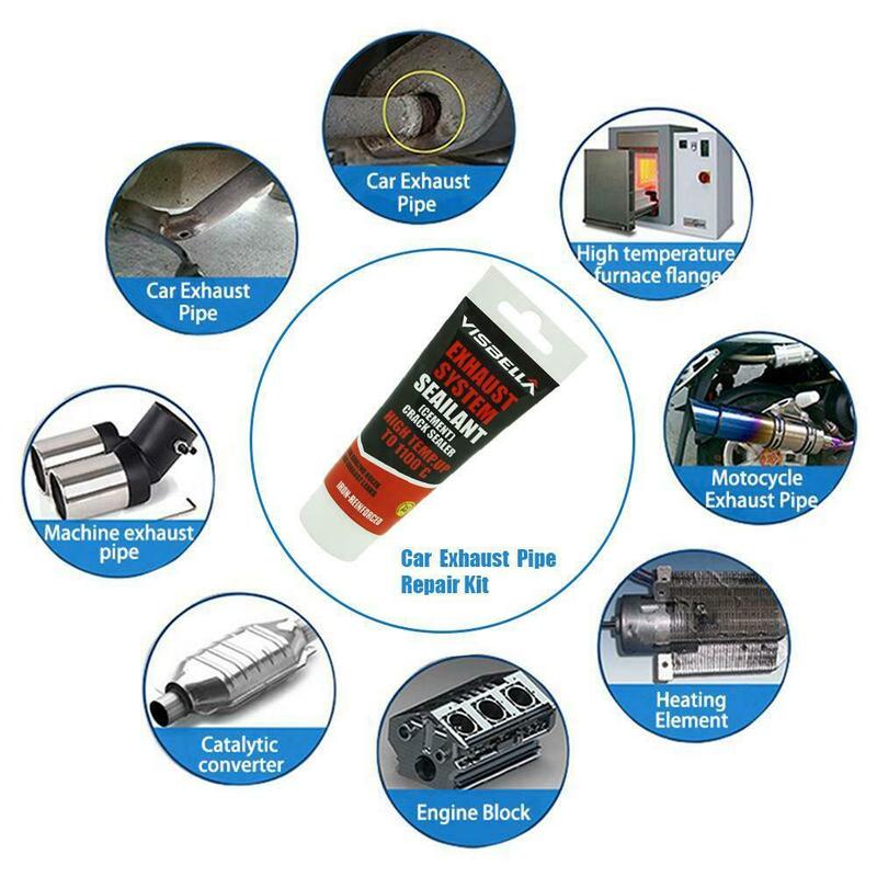 Exhaust System Pipe Repair Kit High Temperature to 1100C Cement Crack Sealer Tailpipe Muffler Repair Adhesive Sealant