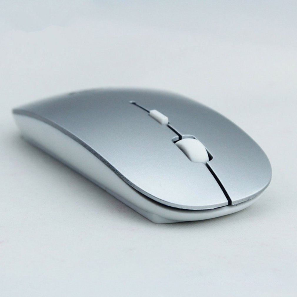 Wireless Mouse Wireless Connection 2.4GHz Candy Color Ultra Thin USB Optical Thin Slim Universal Mouse: Silver
