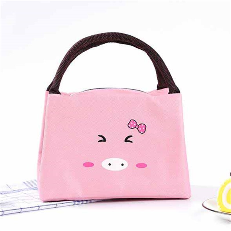 Portable Insulated Thermal Cooler Bento Lunch Box Tote Picnic Storage Bag Pouch Lunch Bags Icepack Container School Food Bags: Pink 02