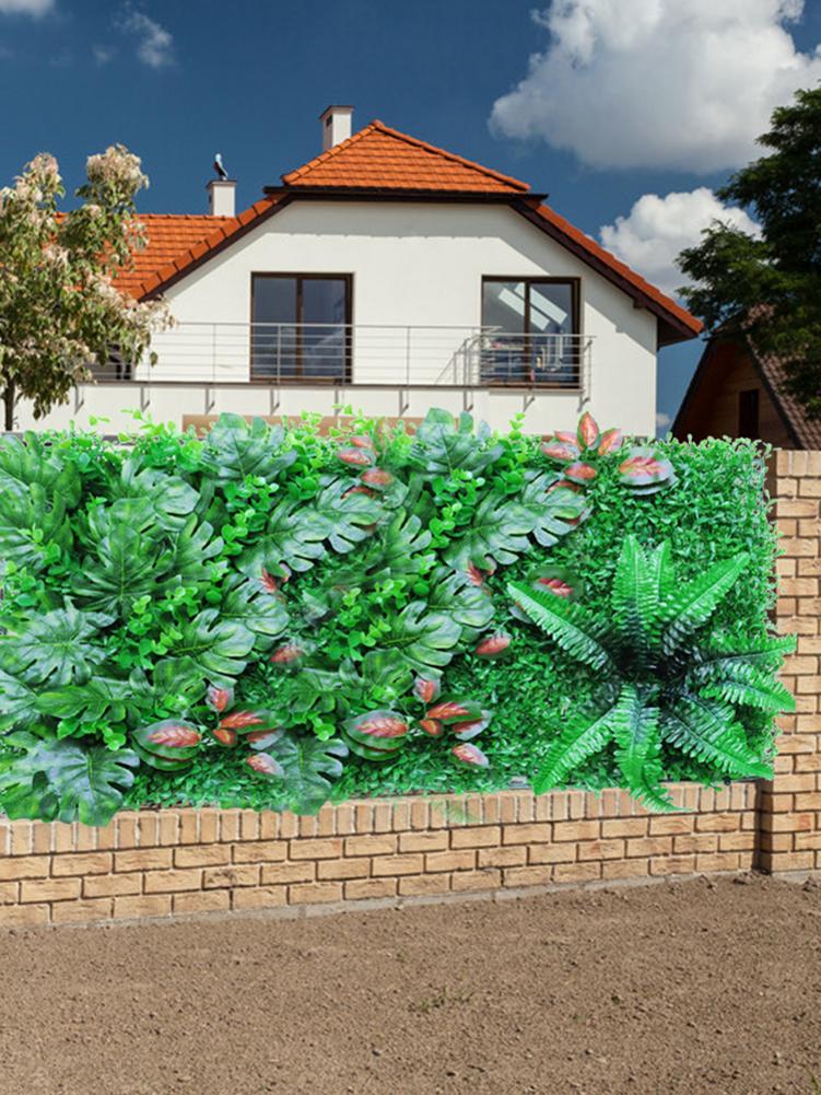 Artificial Plants Mat Privacy Fence Screen Faux Greenery Wall Panels Decorative Suitable For Outdoor Indoor