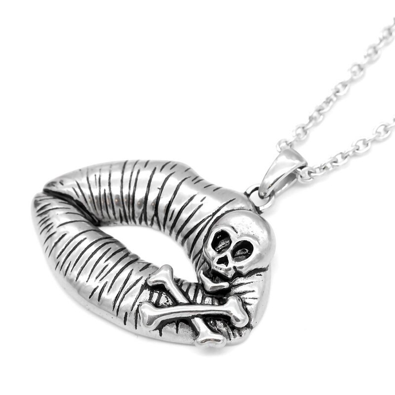 Men's Women's Universal Retro Lips Skull Embossed Pendant Necklace Anniversary Jewelry Hip Hop Punk: Default Title