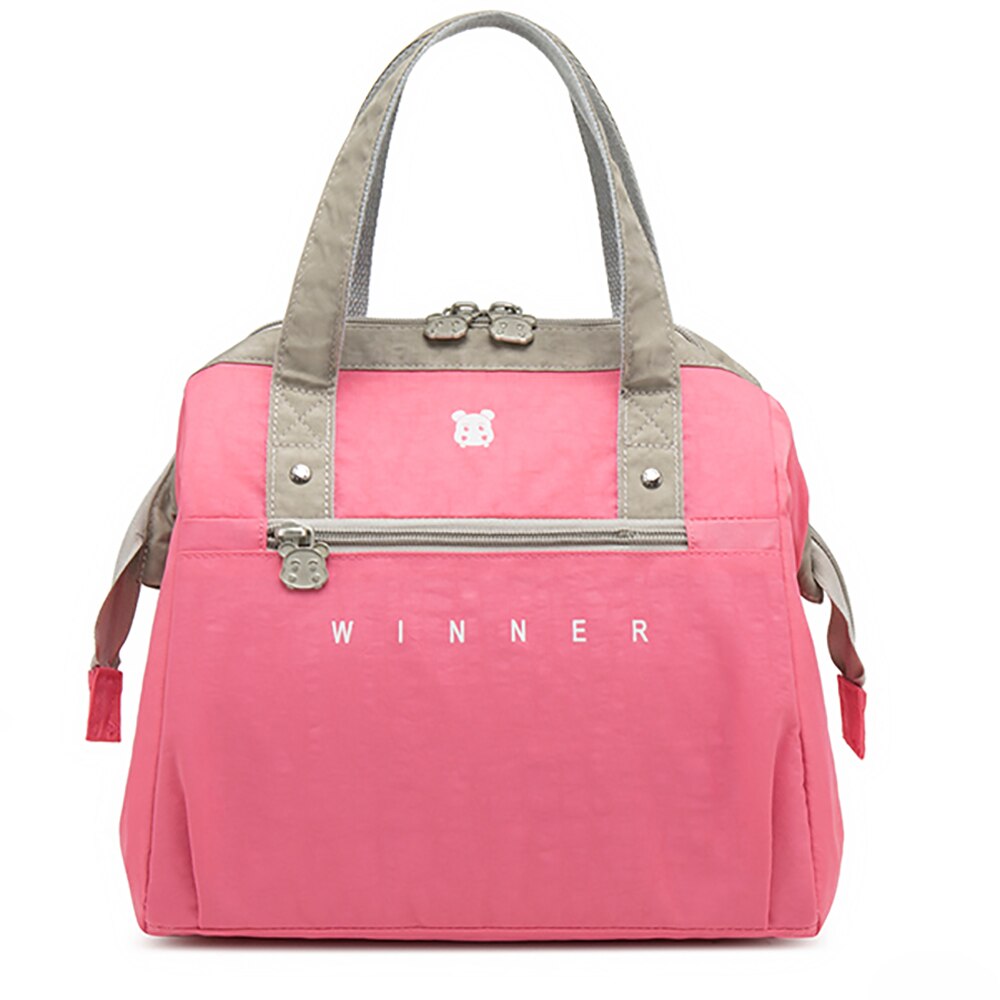Winner Thermal Insulated Lunch Box Tote Cooler Bag Bento Pouch Lunch Container School Food Storage Bags: S-Rose red
