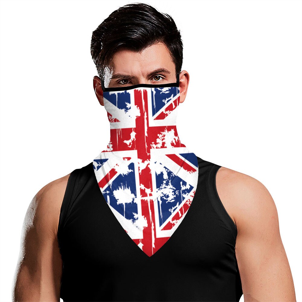 Foulard Triangle avec drapeau français, cache-nez avec crochet d'oreille, multifonctionnel, anti-poussière, respirant, Tube Bandana, réutilisable, masque de randonnée