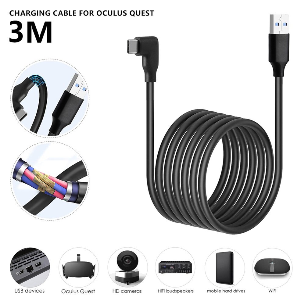 3 Meters Oculus Quest Link Date Cable: Default Title