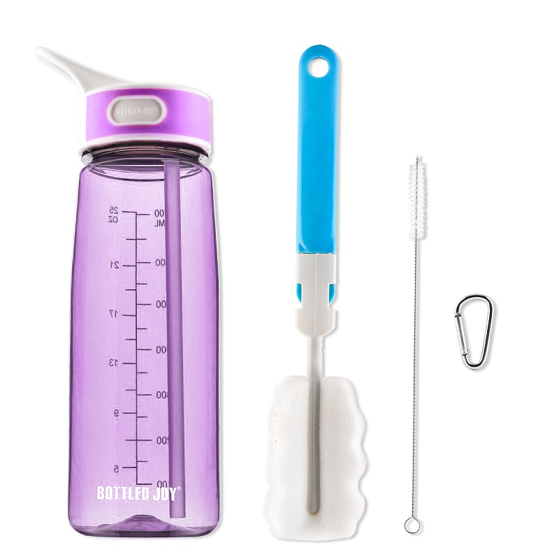Flaschen- Freude 0.7L wasser flasche mit strohhalm trinken Tritan bpa frei freundlicher wasser Filter flaschen freundlicher Griff mein Fitnessstudio Kunststoff flasche: Violett 0.7L