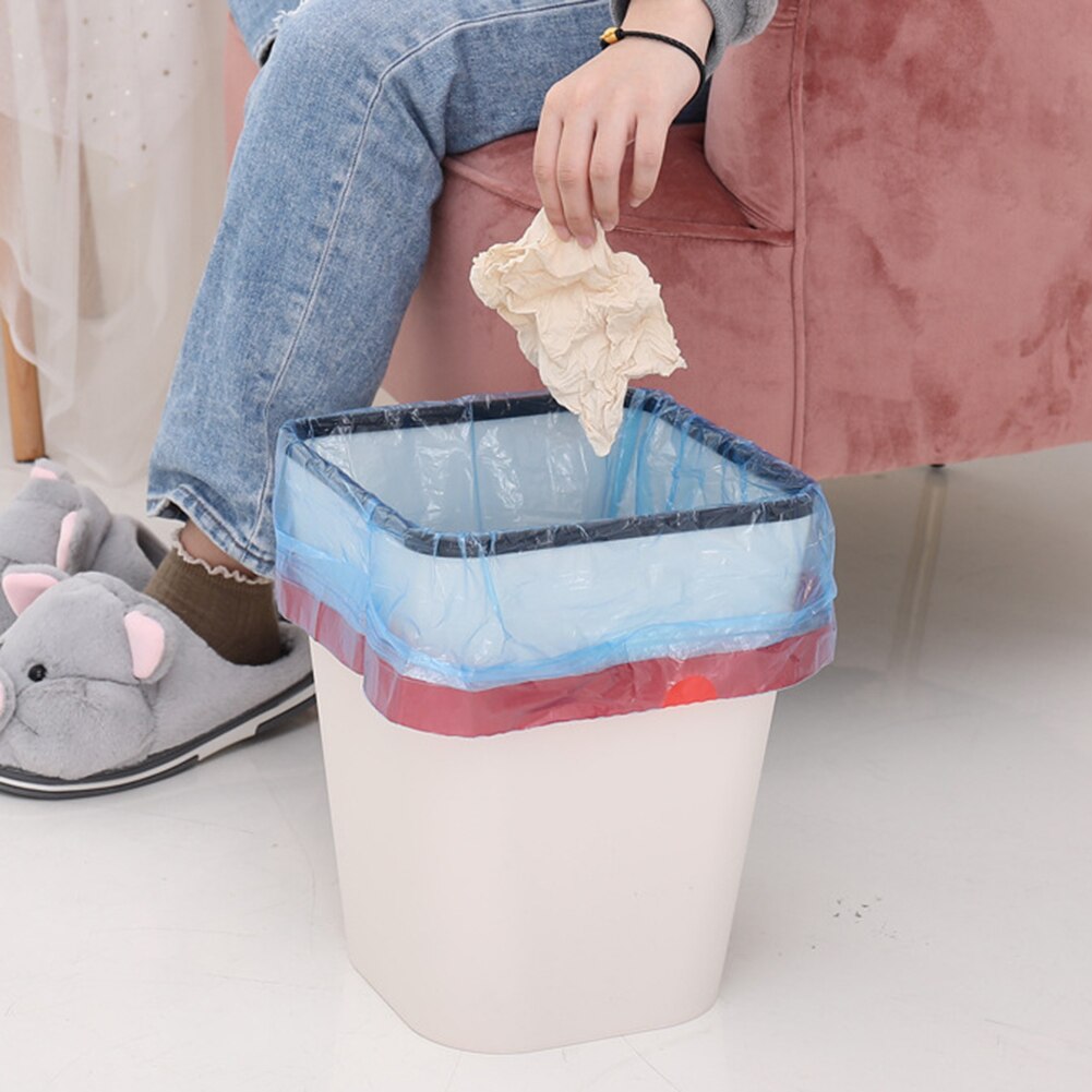 1 Roll Disposable Large Garbage Bag Home Kitchen Drawstring Trash Rubbish Pouch Convenient Environmental Waste Bags Storage