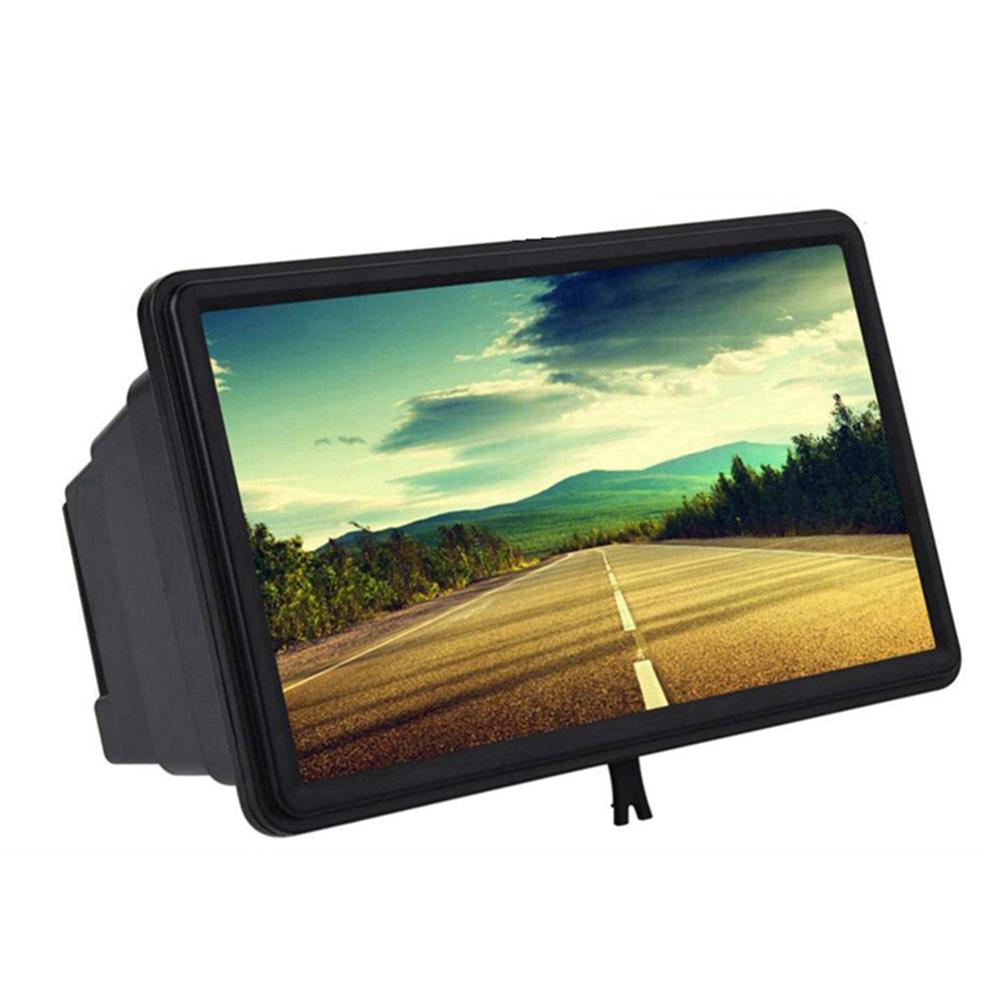 3D Mobile Phone Screen Magnifier Stereoscopic HD Amplifying Movie Video Telescopic Magnifying Glass Smartphone Amplifier: Black