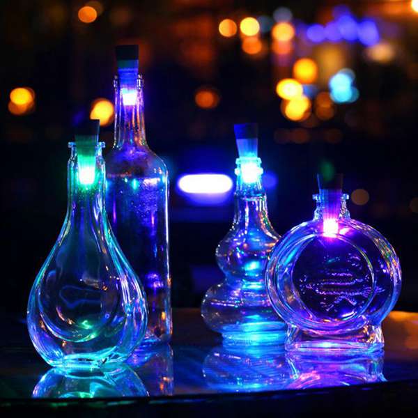 Luces LED de corcho para botellas, recargables por USB, luces estrelladas, para manualidades, bodas, Halloween, Navidad, decoración para fiestas, 3 uds., color blanco