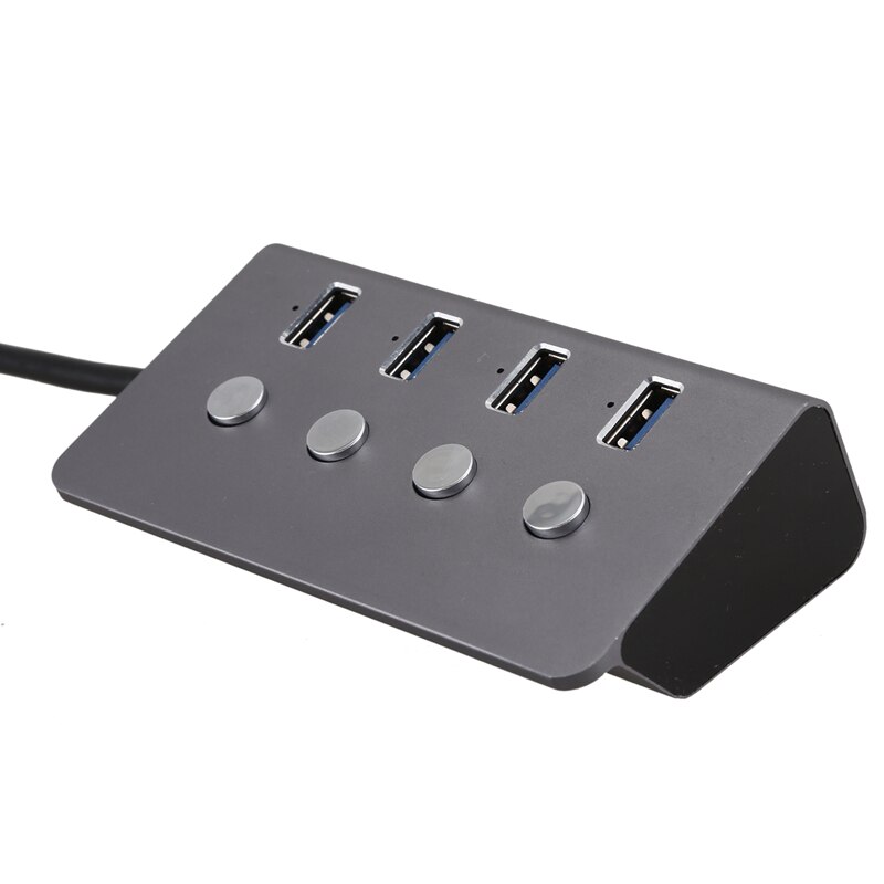 USB 3,0 Hub 4-Port mit LED auf/Off Schalter USB C Splitter Adapter, Hohe Geschwindigkeit, geeignet für PC Laptop