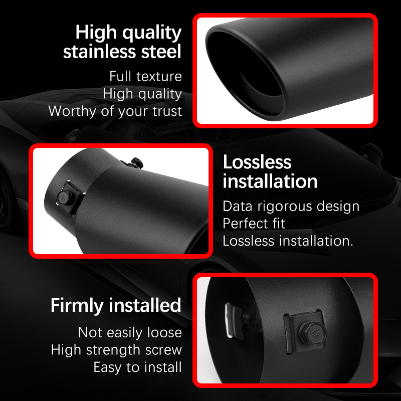 2.5 " sorte udstødningsrør til bil