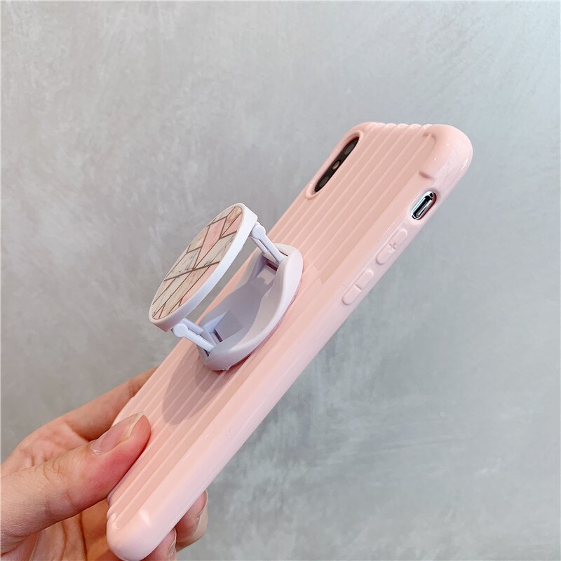 Abstracte Marmer Opvouwbare Stand Houder Voor Mobiele Telefoon Voor iphone XS Max Pad Voor Huawei Voor Samsung Leuke Grip Krimp beugel