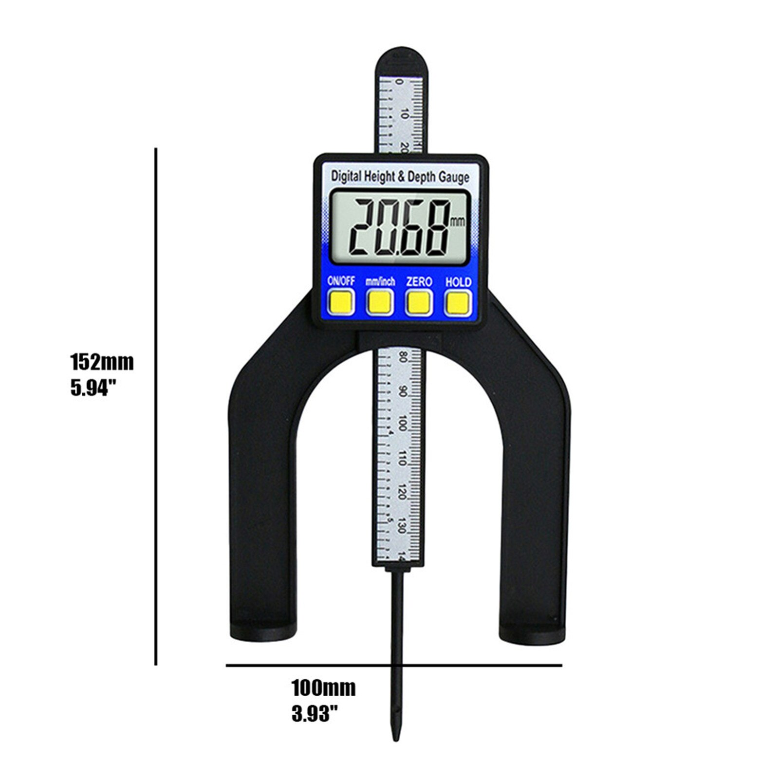 4# Lcd Digital Display Slide Caliper Vernier Ruler Height And Depth Gauge With Measuring Range Of 0-85mm Bottom With Magnets