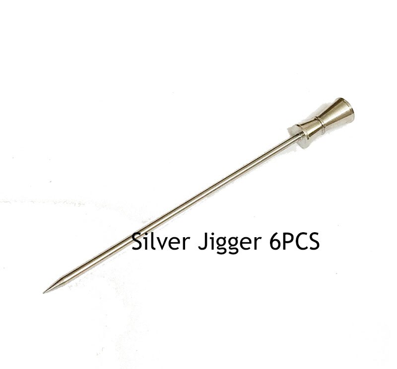 Stainless Steel Cocktail and Martini Picks - For Perfect Drink Presentation, Reusable Set of 6: Jigger silver 6pcs