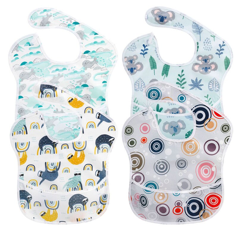 Lente En Zomer Waterdicht Slabbetje Polyester Tpu Coating Voeden Bib Wasbare Baby Bib, Baby Voedsel Catcher