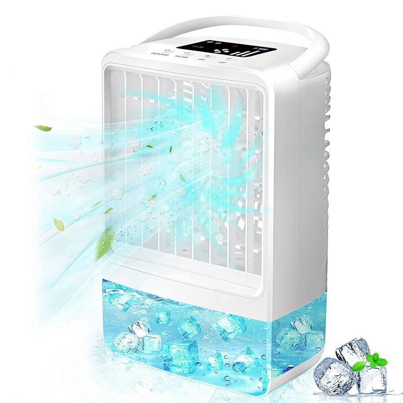 Draagbare airconditioner, 1200 ml verdampingsluchtkoeler, persoonlijke mini- airconditioner met 3 snelheden en 2/4H timer, 120 ° oscillerende draagbare airconditioner voor thuiskantoor Draagbare airconditioner, 1200 ml verdampingsluchtkoeler, persoonlijke mini- airconditioner met 3 snelheden en 2/4H timer, 120 ° oscillerende draagbare airconditioner voor thuiskantoor