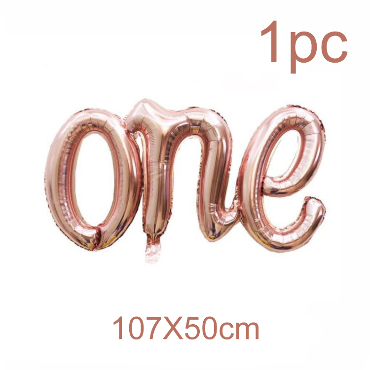 Pink One Birthday Crown Baby One Year Old Birthday Cheer First Birthday Rose Baby 1st Happy Birthday Party Decor Kids Girl Balon: Pansy