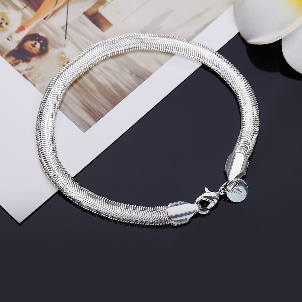 Fine 925 sterling silver Chain stars Bracelets for women Charms party Wedding Jewelry: Red