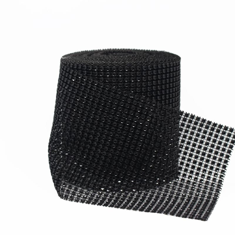 12 Cm * 1 Yard Bling Diamond Mesh Roll Lint Voor Verjaardag Wedding Party Diy Decoratie Tafel Taart Wrap Crystal lint Tule Craft 7: R03