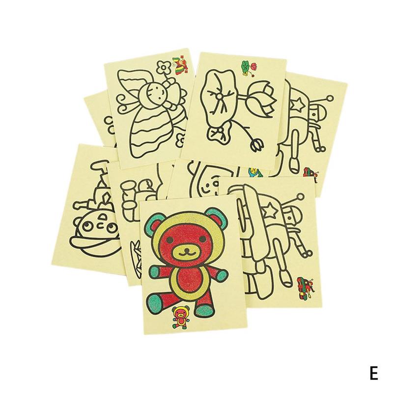 Diy Handmade Color Sand Painting Children Art Color Paper Painting Sand Picture Painting Crafts Graffiti N2H6
