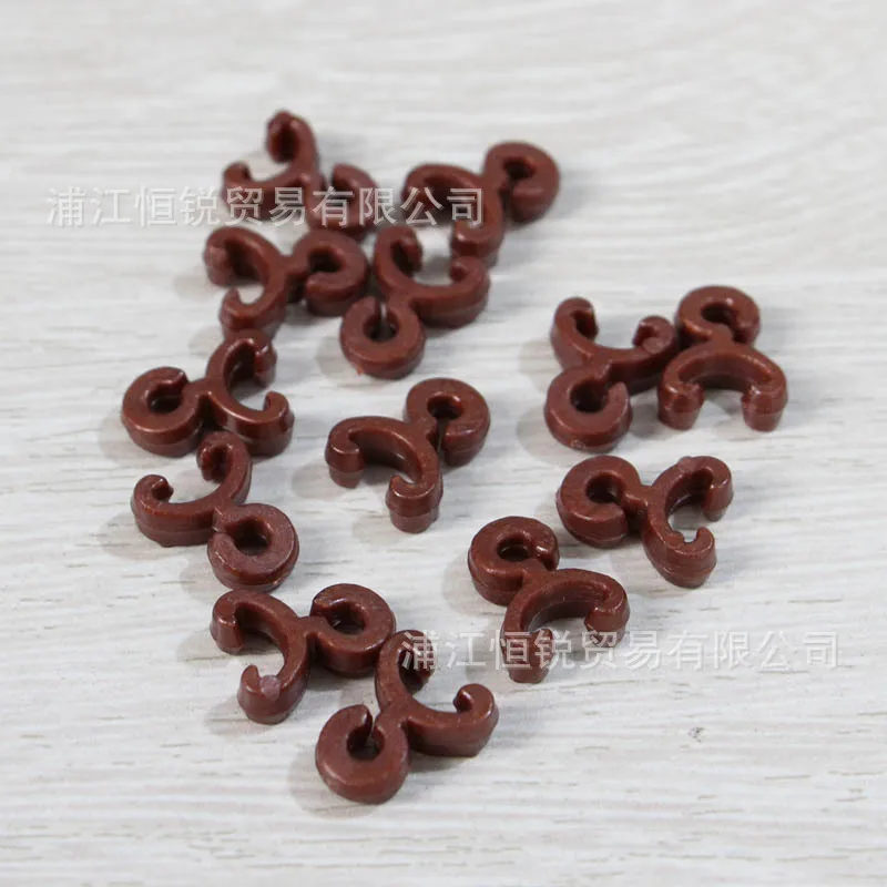 10 stk. t-formet skinnespenne perle gardinskinnekrok aluminiumslegering dørkode i-formet skinnehjul: Gul