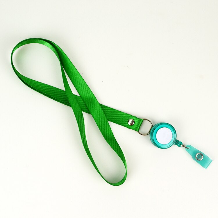 Infällbara nyckelband id-bricka hållare sjuksköterska badge hållare kreditkortshållare kawaii stationär nyckelring namnskylt korthållare: Grön