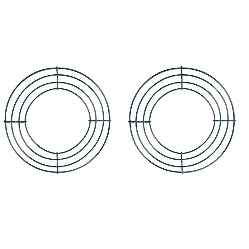 2 Pack Wire Wreath Frame Wire Wreath Making Rings Green for Year Valentines Decoration (8 Inch): Default Title