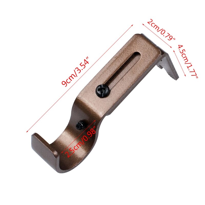 2 Pcs Heavy Duty Curtain Drapery Rod Bracket Extendable Hang Curtain Rod Holders Wall-Mounted Metal Single Rod Bracket