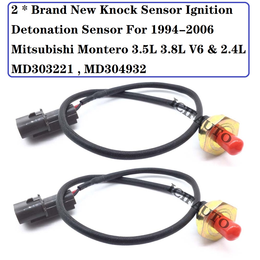 MD303221 Gloednieuwe Knock Sensor Ontsteking Detonatie Sensor Voor 1994-2006 Mitsubishi Montero 3.5L 3.8L V6 &amp; 2.4L Oe # MD304932: 2 Pieecs