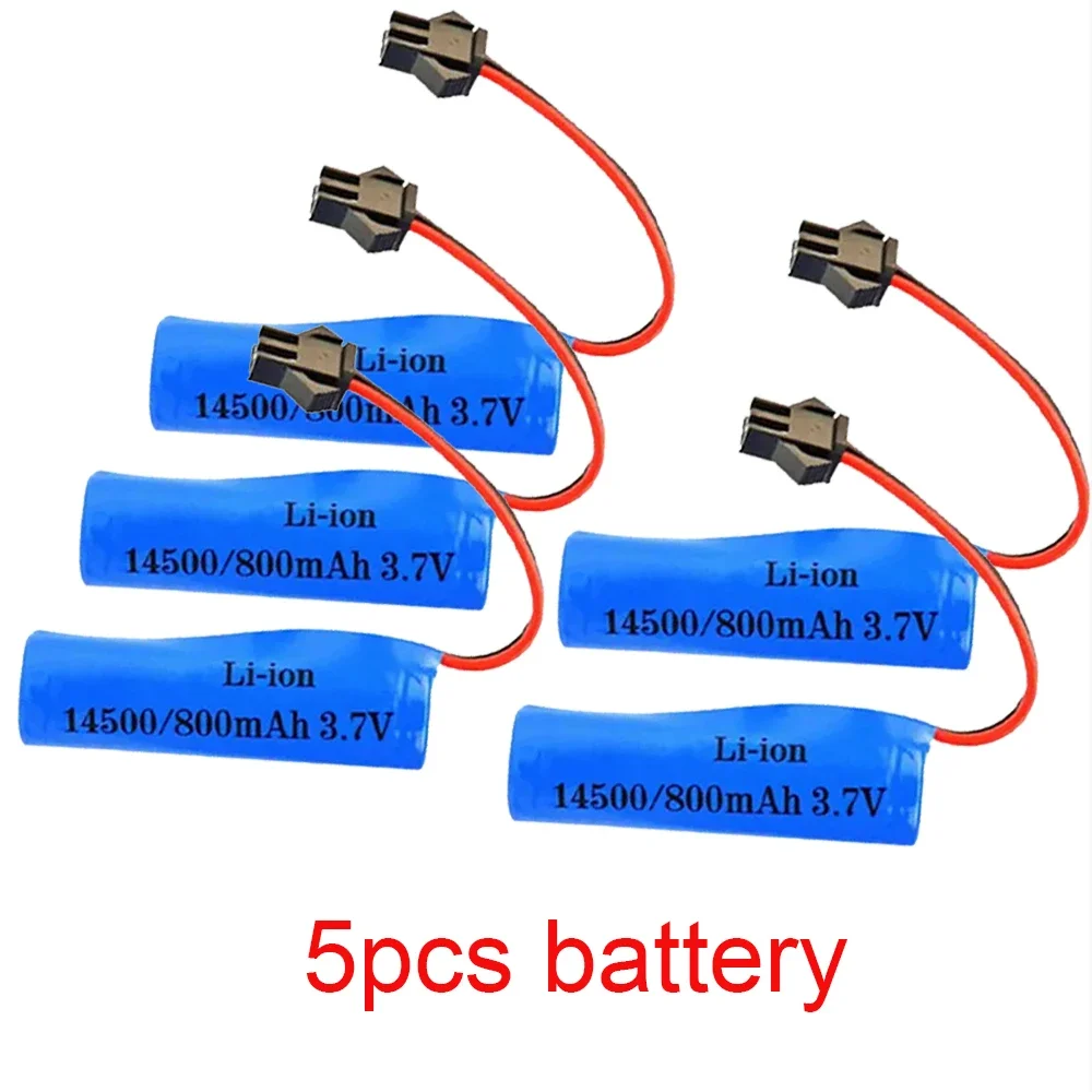 3.7V 800mah 14500 AA Batteria ricaricabile per giocattoli telecomandati Elicottero auto Treno Moto Batterie per auto giocattolo con spina SM: giallo