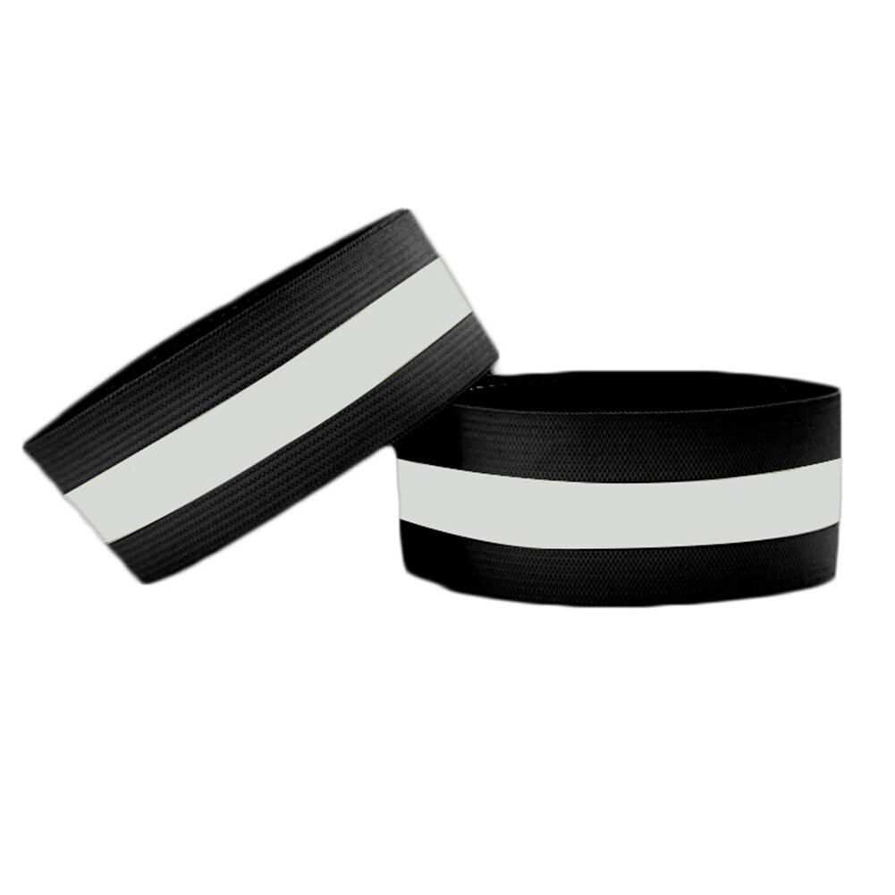 2 stuks reflecterende stoffen polsbandjes, enkelbandjes, fietsen, wandelen, reflecterende strips: Zwart