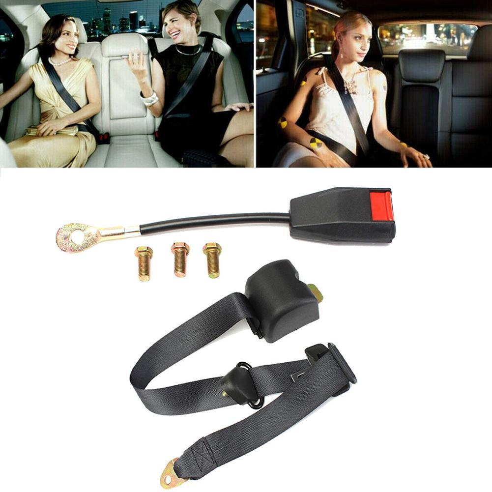 3 Point Retractable AUTO Car Auto-locking Seat Adjustable A7R5 Universal Bus Black Belt Car Accessories Van Safety Lap Belt