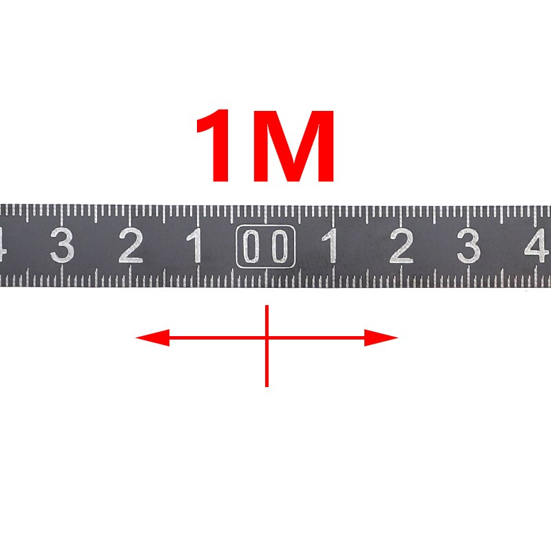 Metric Tape Measure 1-3M Adhesive Measuring Tape Stainless Steel 304 Rust-Proof Scale Ruler for Miter Track: 1M-Middle