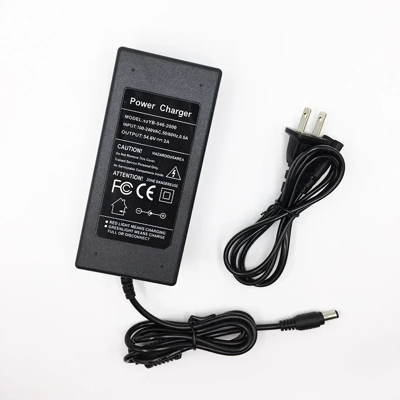 54.6V 2A Lithium Ebike Batterijlader 48V 13S Li-ion Batterijlader DC/Pack 3-pins Socket/Connector