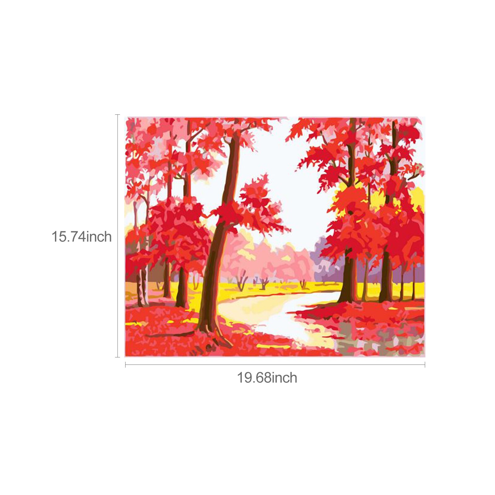 DIY Oil Painting on Canvas Paint by Number Kit Maple Forest Pattern for Adults Kids Beginner Craft Home Wall Decor