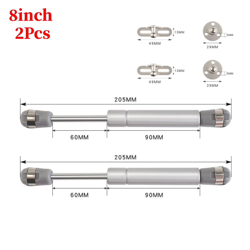 Amortiguadores de Gas para puerta de armario, soporte de tapa de resorte de Gas de 100N/10KG, accesorios de Gas, amortiguadores, bisagra hidráulica para armario de cocina, 2/4 Uds.: Negro