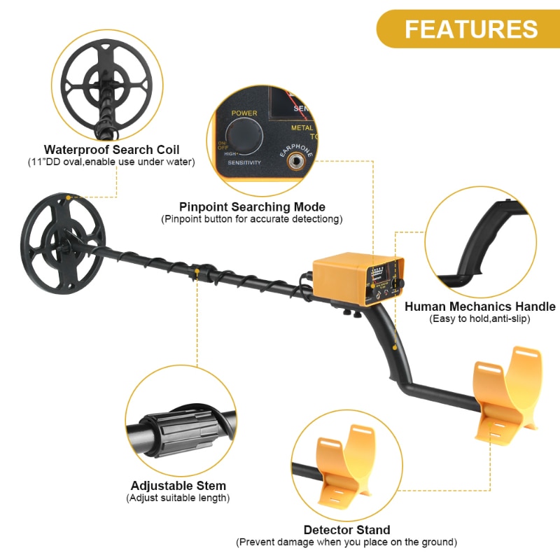 Underground Metal Detector Pinpointer Metal Detector TC-200 Gold Depth Metal Detectors accurate locatingTracker treasure hunter