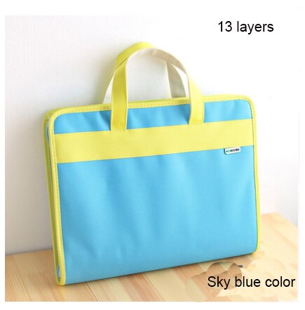 13- lag stort dokumentpose harmonika  a4 klassificering testpapir værktøj forretning udvide filmapper arkivering produkter: Himmelblå