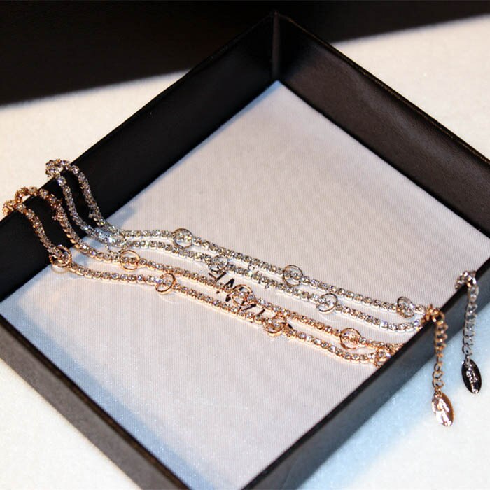 Prachtige Zirconia Rose Goud Zilver Kleur Armband Voor Vrouwen Party Wedding Armband Mooi Sieraden
