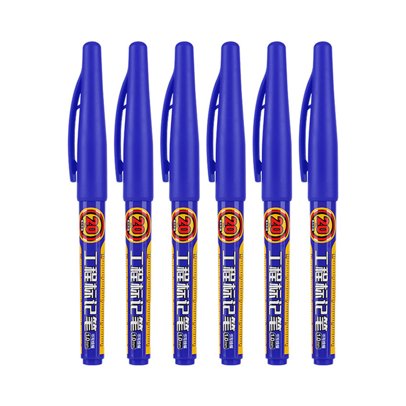 Stylo marqueur blanc pour trous profonds, longueur 2cm, stylo de charpentier, marquage fin dans le métal et le bois, feuille de bricolage, traçage de carreaux de céramique, 6 pièces/ensemble: Rouge