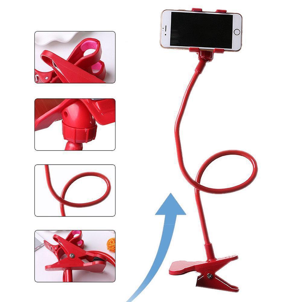 360 rotierenden flexibel Lange Arme praktisch Halfter Schreibtisch-Bett Faul Halterung Mobilen Ständer Unterstützung Für iPhone IPad Samsung Redmi: rot
