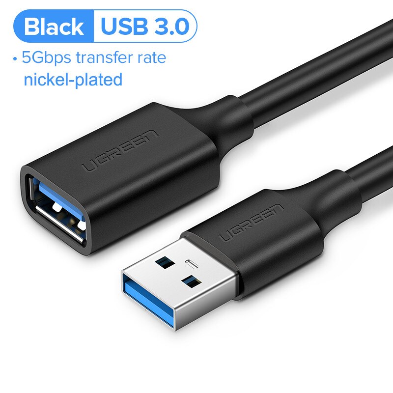 Ugreen USB Extension Cable USB 3.0 Cable for Smart Printer PS4 SSD USB3.0 2.0 to Extender Data Cord Mini USB Extension Cable: USB3.0-nickel-plated / 0.5m