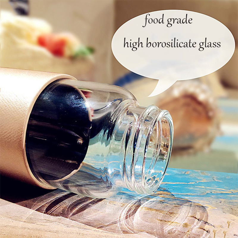 Glas vandflaske kop med kronelåg kropsdæksel varmebestandig