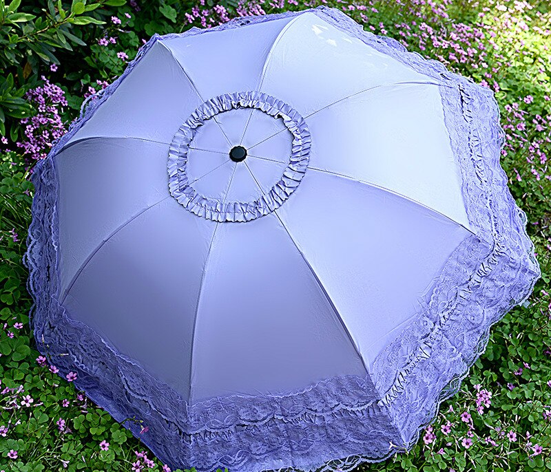 Spetsparaply paraply dam ultralätt hopfällbart parasoll uv prinsessa paraply kvinna: Roxo