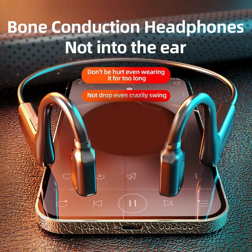 Universeller knochenleitungskopfhörer, kabellos, bluetooth-kompatibel, 5.1 sport-stereo-headset für laptop, tablet, xiaomi und iphone