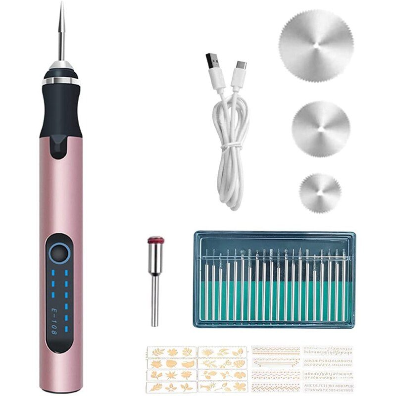 Cordless Rotary Tool-Rechargeable Engraving Pen with 300MAh Battery-Electric Adjustable Speed ​​Carving for Grinding: Dark Grey