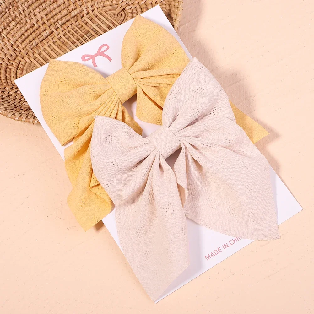 2 unids/set de pinzas para el cabello con lazo liso y dulce para mujeres y niñas, horquillas con lazo, pasadores hechos a mano, accesorios para el cabello,